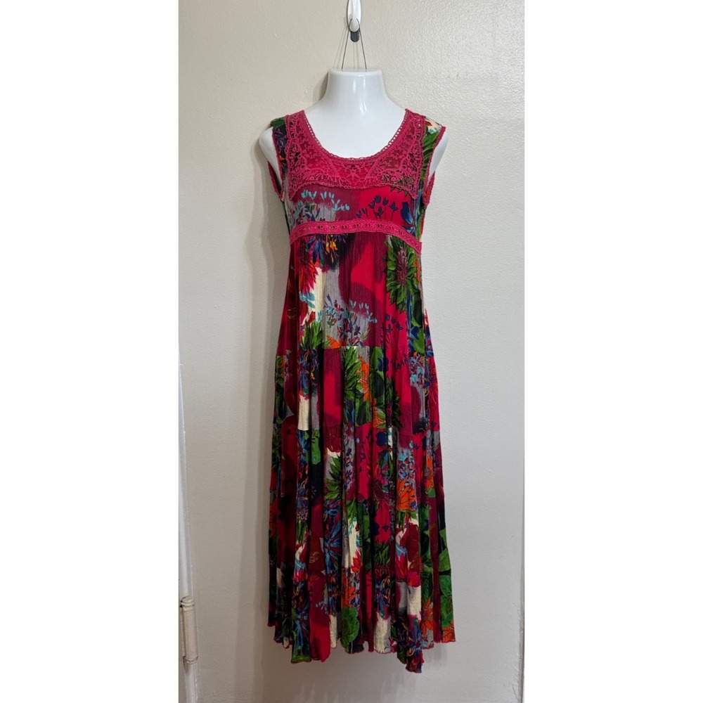 Preloved - Vintage Phool Womens Dress -Sz M - Floral Hawaiian  Multicolored